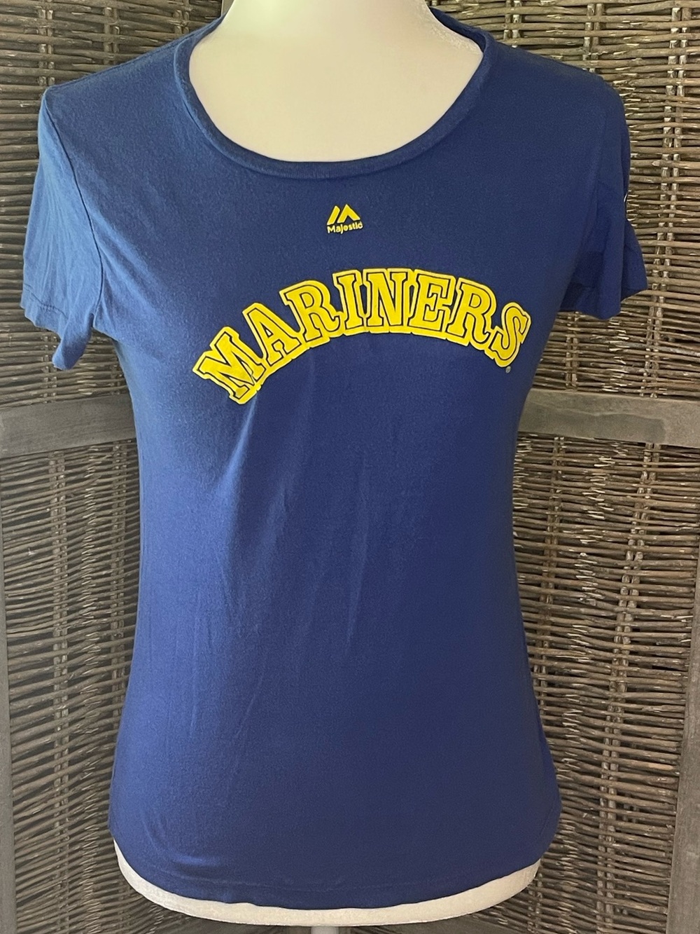 Majestic Seattle Mariners Women's Blue Crewneck T-Shirt SZ S (37)